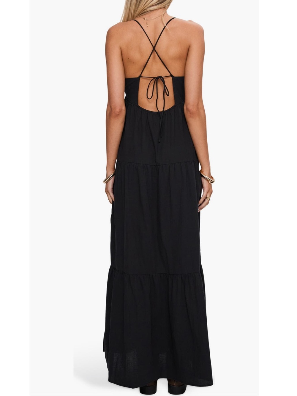 Princess Polly Chelsea Tiered Lace-Up Back Maxi Dress New! - Picture 2 of 10